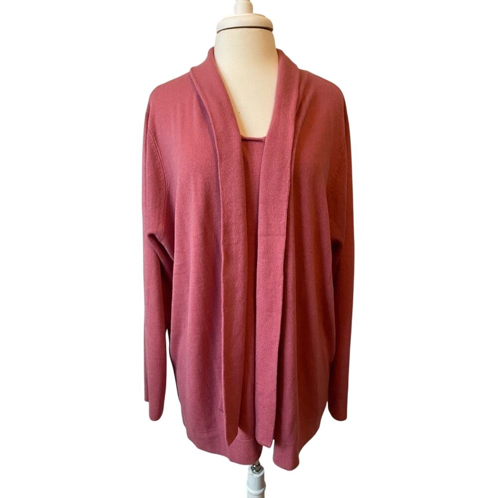 Anthony Richards New Women's Plus Pink Soft Lightweight Knit Scarf Tie‎ Tunic 3X